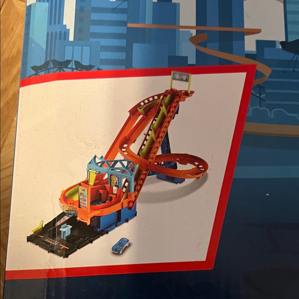 Hot Wheels Roller Coaster Rally Track Set - Orange & Blue - Picture 2 of 3